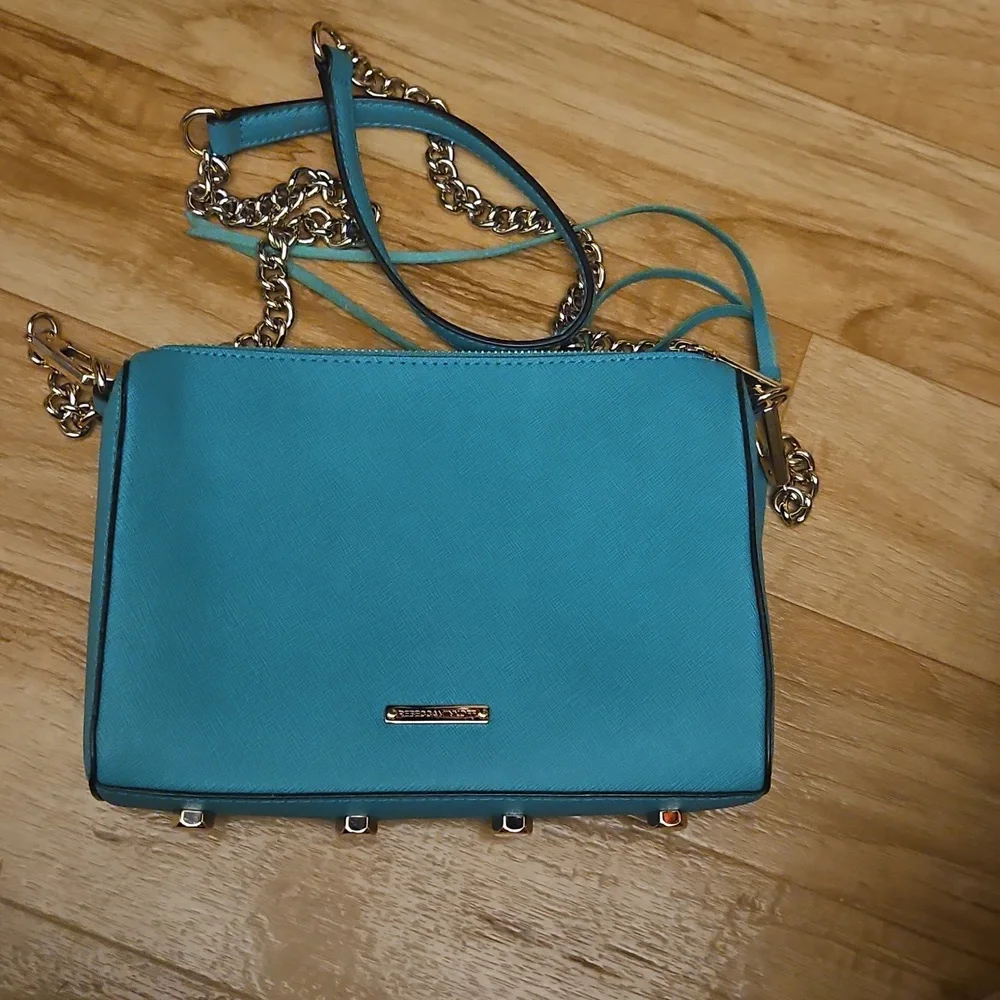 Rebecca Minkoff Aqua/teal Avery Saffiano Leather Crossbody Bag - Picture 2 of 8